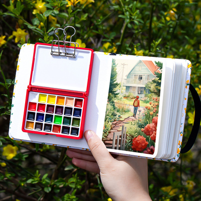 德国史明克固体水彩颜料分装小红盒小蓝盒学院级透明24色学生美术生专用水粉绘画画工具专业套装小史便携套装