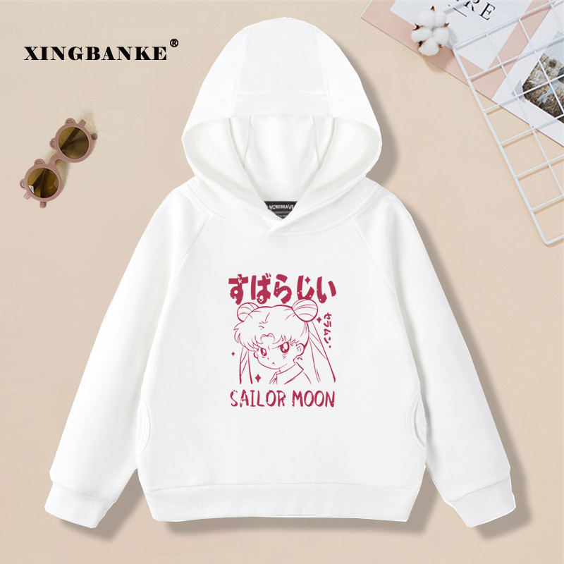 春秋冬女童纯棉潮流套头卫衣连帽
