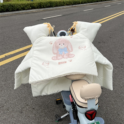 电动车挡风被冬季加绒加厚防水防寒电瓶摩托车冬天加大小车通用款