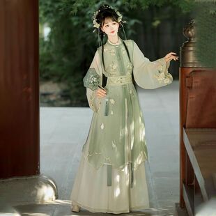 梦衣坊原创汉服 玉生烟 明制改良长比甲对襟立领长衫日常春夏国风