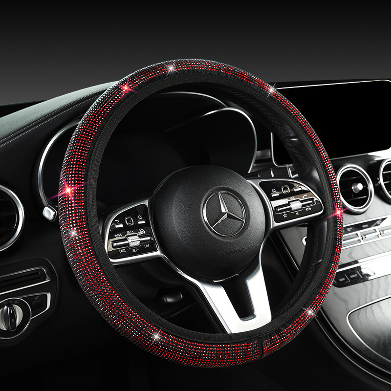 汽车方向盘套夏季弹力无内圈镶钻满钻烫钻车内饰新品把套内饰用品