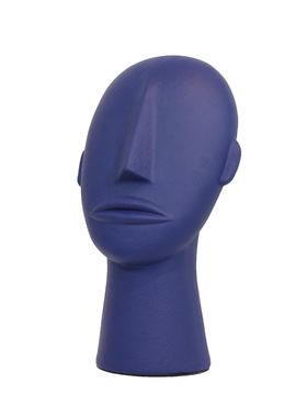 现代轻奢克莱因蓝人脸觉醒者人物雕塑树脂工艺品样板间玄关柜摆件