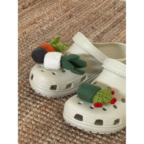 可爱治愈毛毡小盆栽洞洞鞋鞋花