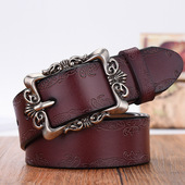 针扣裤 腰带高级感韩版 带休闲 饰牛仔裤 复古女士皮带真皮简约百搭装