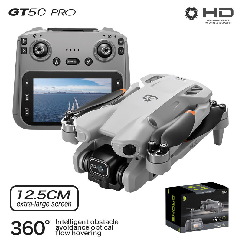 GT50 PRO高清航拍无人机遥控带屏无刷四轴飞行器光流避障现货批发