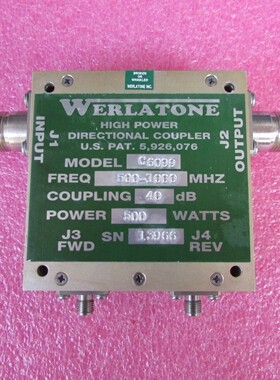Werlatone G6099 0.3-1.6GHz 40dB 500W 大功率双定向耦合器