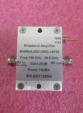 100KHz-26.5GHz 20dB 14dBm功率 2.4mm母 射频微波宽带系统放大器