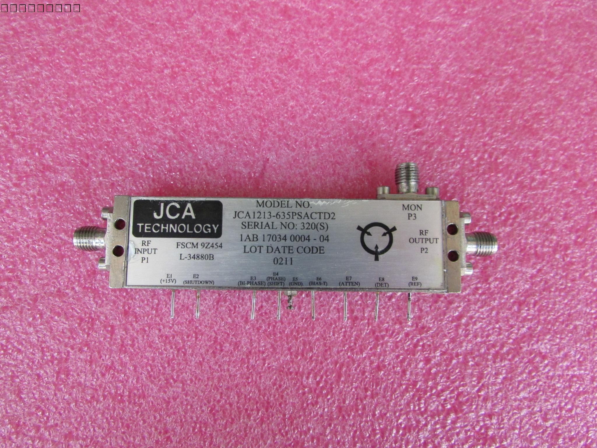 JCA进口  8-12GHz 35dB 22dBm SMA 射频 微波 AGC 放大器 组件 质量包好，包能用  可提供详细测试图 型号：JCA1213-635PSACTD2 工作频率： 8-12GHz  增益: 35dB  增益可调    带耦合输出 增益控制电压：0-12VDC  动态