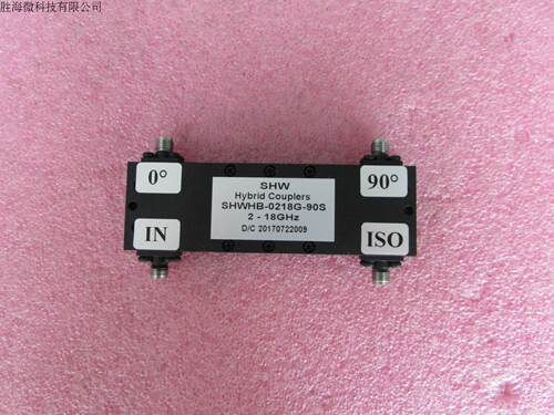SHWHB-0218G-90S 2-18GHz SMA 90度耦合电桥 90度功分器 3dB电桥 定向耦合器  型号：SHWHB-0218G-90S 工作频率： 2.0-18GHz 插入损耗(MAX)：1.2dB 最大平均功率：50瓦 耦合度：3dB 接头：