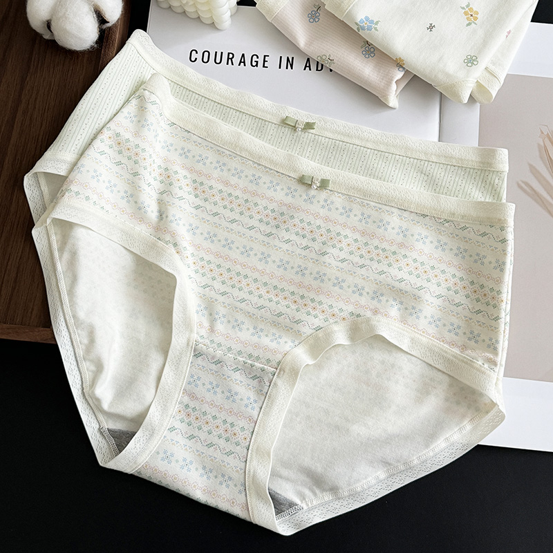 法式假日~花仙子碎花棉质女内裤