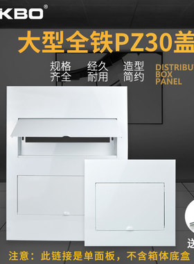 PZ30配电箱全铁盖板明暗装强电回路箱通用白色面板全阻燃消防盖子