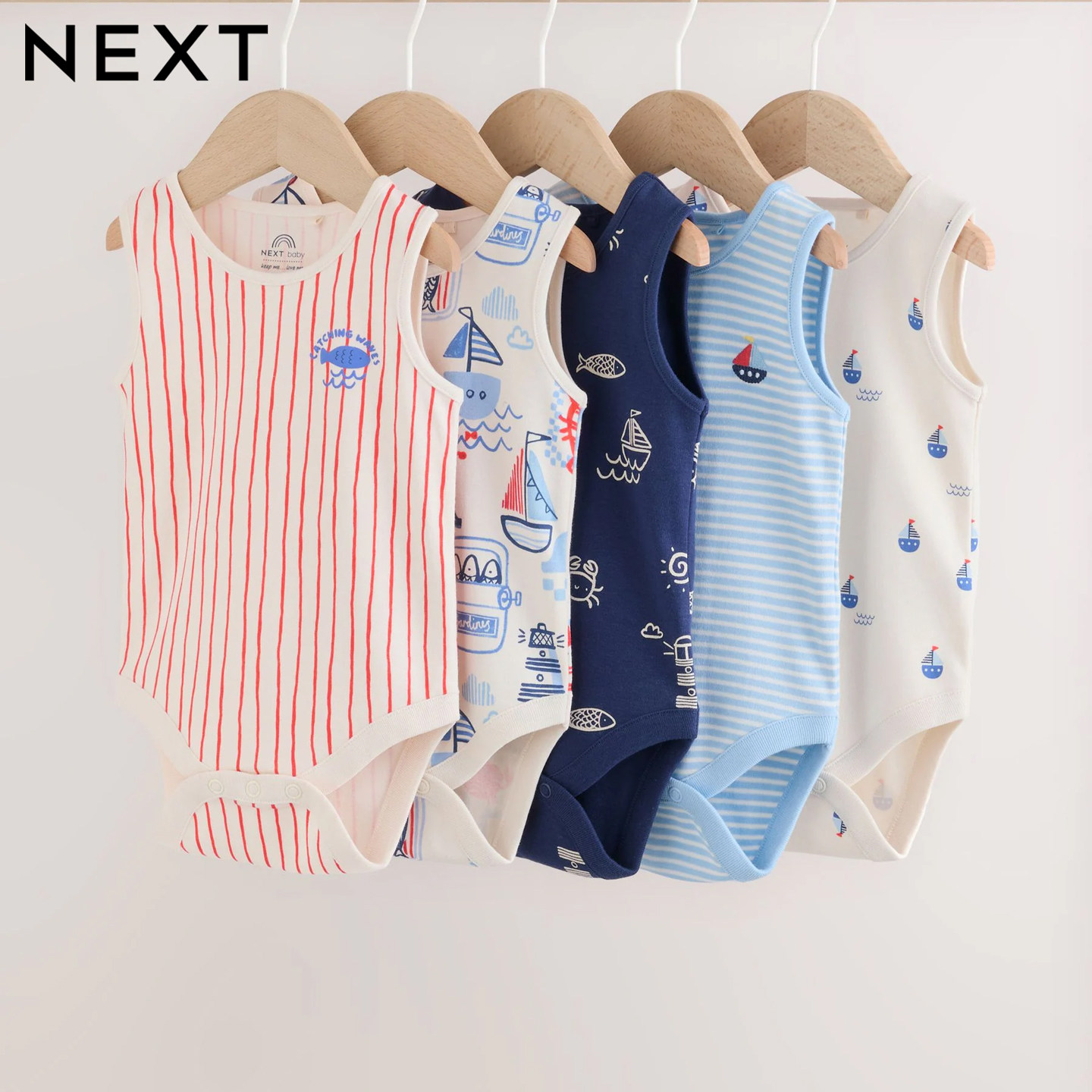 英国NEXT婴儿海洋帆船纯棉包屁衣图片