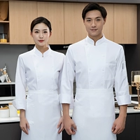 Классический цветной белый лонгслив, фартук