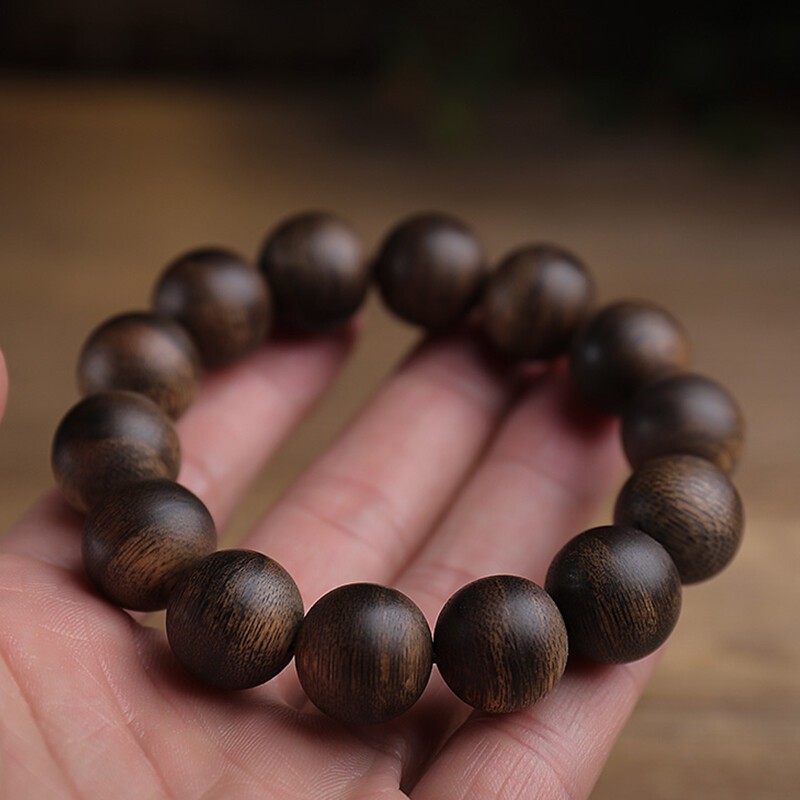 收藏级文玩沉水老料文莱软丝奇楠沉香手串天然念珠高油单圈手链