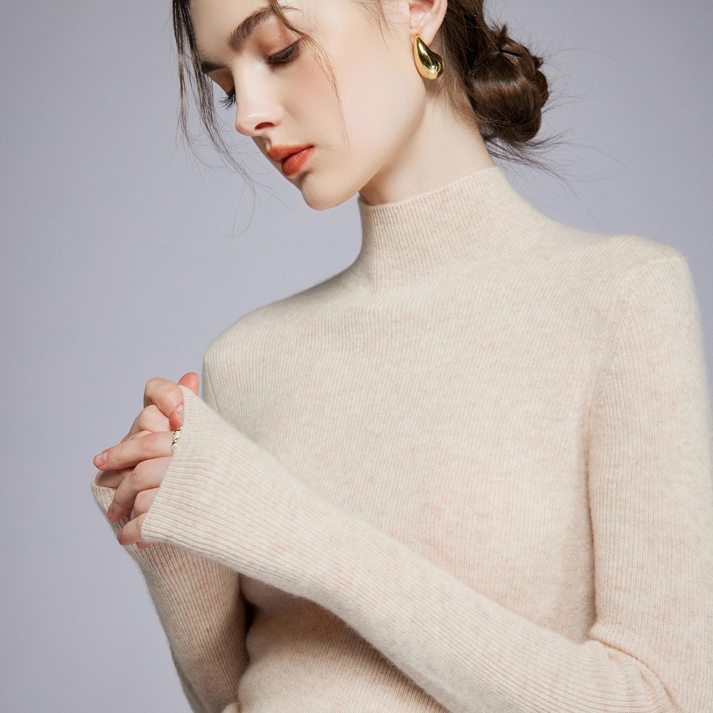 半高领羊绒衫女修身内搭保暖