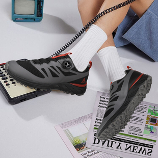悍途休闲鞋男春夏新款网面透气防滑跑步运动鞋户外越野登山徒步鞋