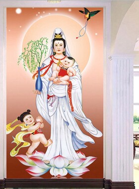 新款钻石画满钻送子观音菩萨客厅大幅点钻十字绣砖石跨境货源