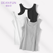 纯棉吊带背心女内搭打底衫 上衣夏 女生外穿白色无袖 遮副乳修身 大码