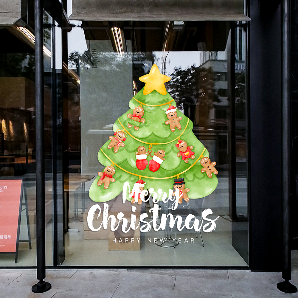 美果果装饰静电吸附圣诞玻璃贴纸