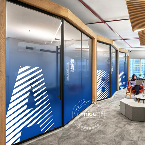 美果果玻璃门装饰办公室彩色贴纸