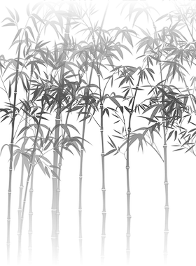 磨砂竹叶迷雾植物贴纸静电玻璃门