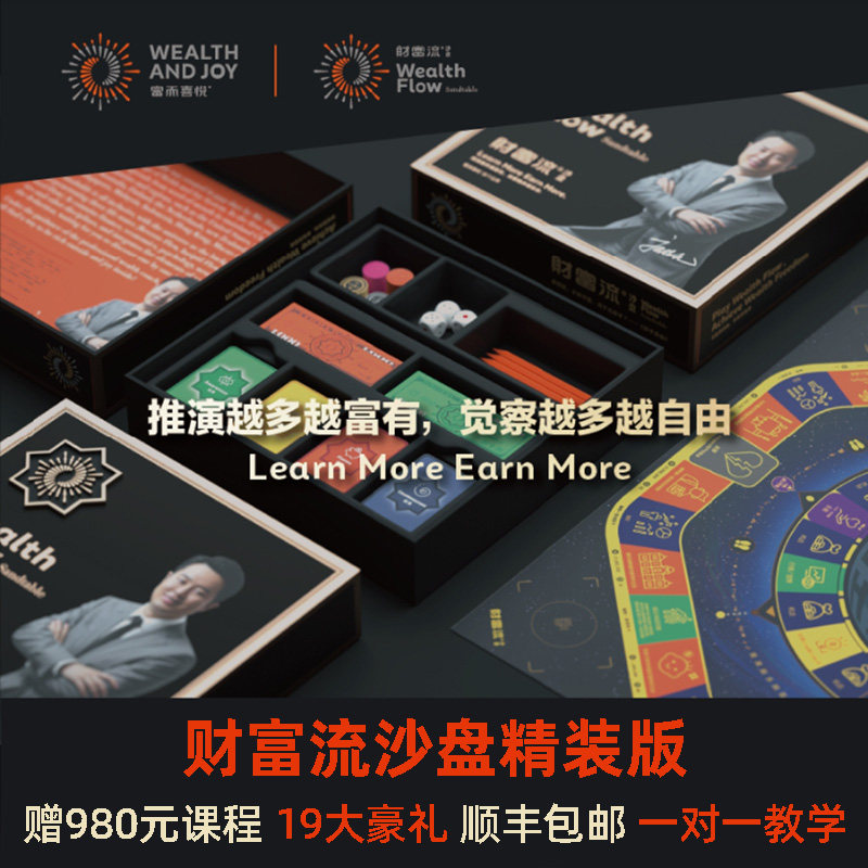 教练版财富流沙盘立体九仔精装版财富流桌游现金流升级版财商游戏