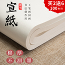 宣紙書法用紙半生半熟初學者白色加厚四尺對開三開4尺毛邊紙國畫生宣紙工筆畫水墨畫熟宣紙毛筆字練習專用紙