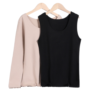 韩玛斯保暖内衣女士圆领保暖上衣加绒加厚冬季打底衫内穿秋衣秋裤