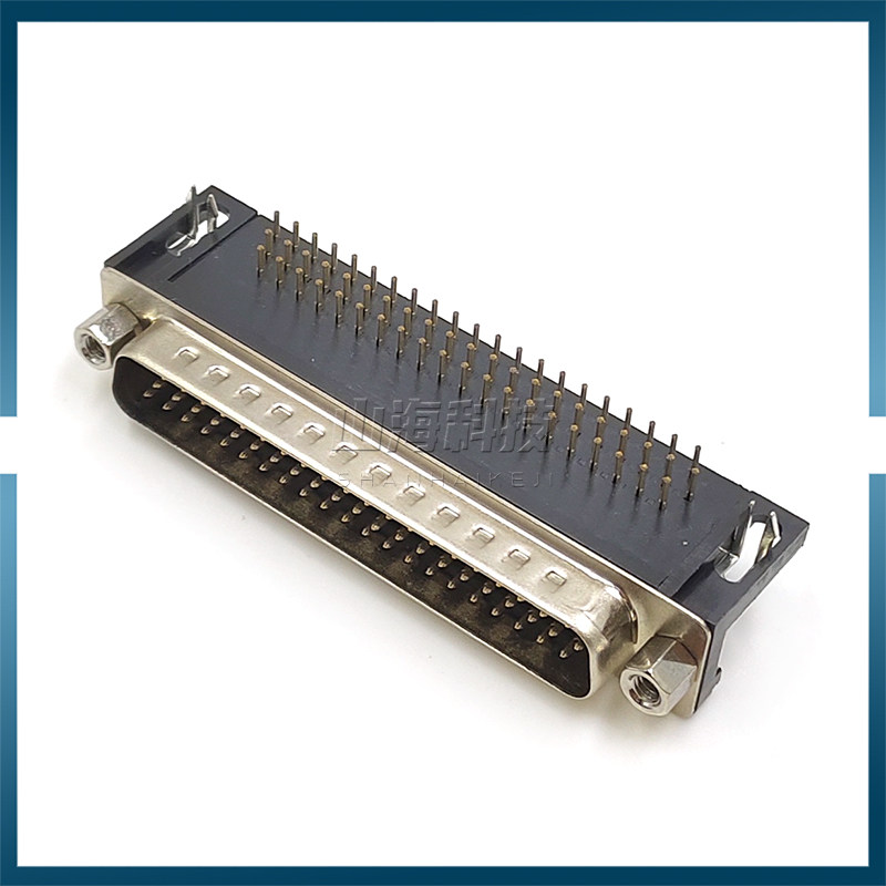 DB62插座弯针镀金DR62公头焊板式