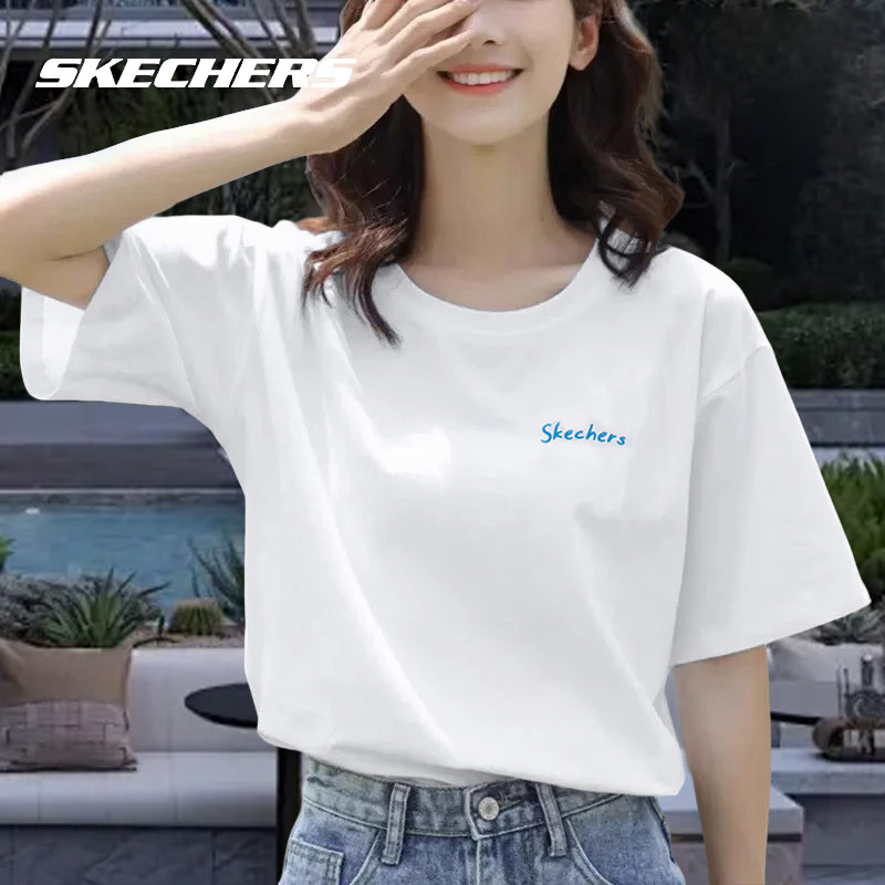 斯凯奇春季新款女装官方旗舰针织短袖柔软亲肤白色T恤衫运动上衣,运动服/休闲服装,运动T恤,淘宝优惠券,粉丝福利购,淘宝优惠卷