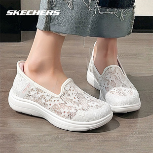 斯凯奇女鞋浅口单鞋春季新款轻便透气休闲鞋女款运动鞋软底妈妈鞋