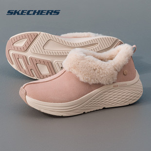 一脚蹬穿脱休闲鞋 斯凯奇加绒女鞋 新款 冬季 加厚保暖雪地靴子 棉鞋