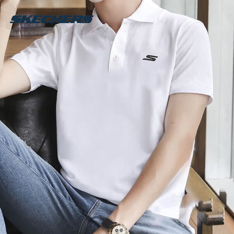 斯凯奇男士上衣官方正品翻领半袖白色百搭T恤衫春季新款男装短袖,运动服/休闲服装,运动POLO衫,淘宝优惠券,粉丝福利购,淘宝优惠卷