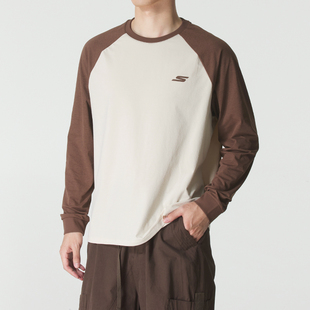 Skechers2025春秋新款男女同款复古拼接针织长袖潮流运动卫衣