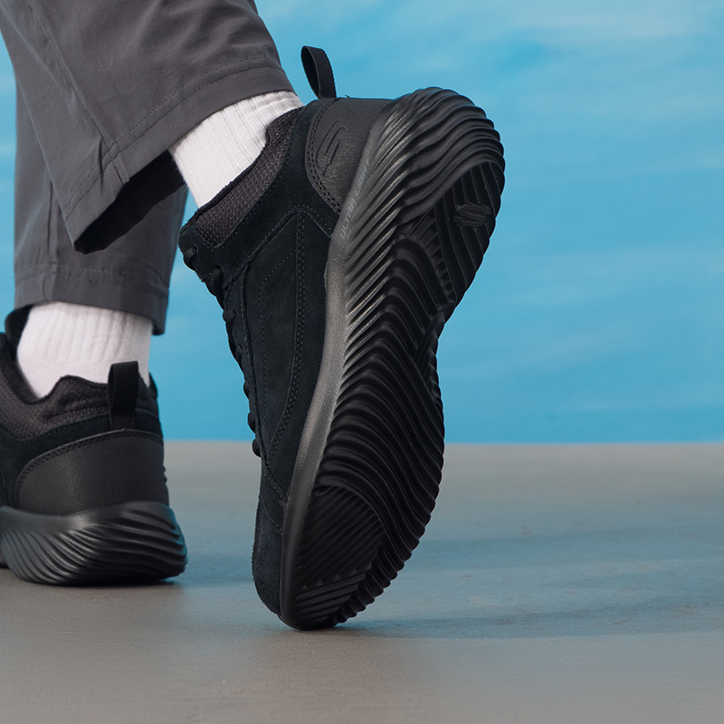 斯凯奇（Skechers）加绒男鞋冬季新款中帮靴官方正品休闲鞋防滑耐