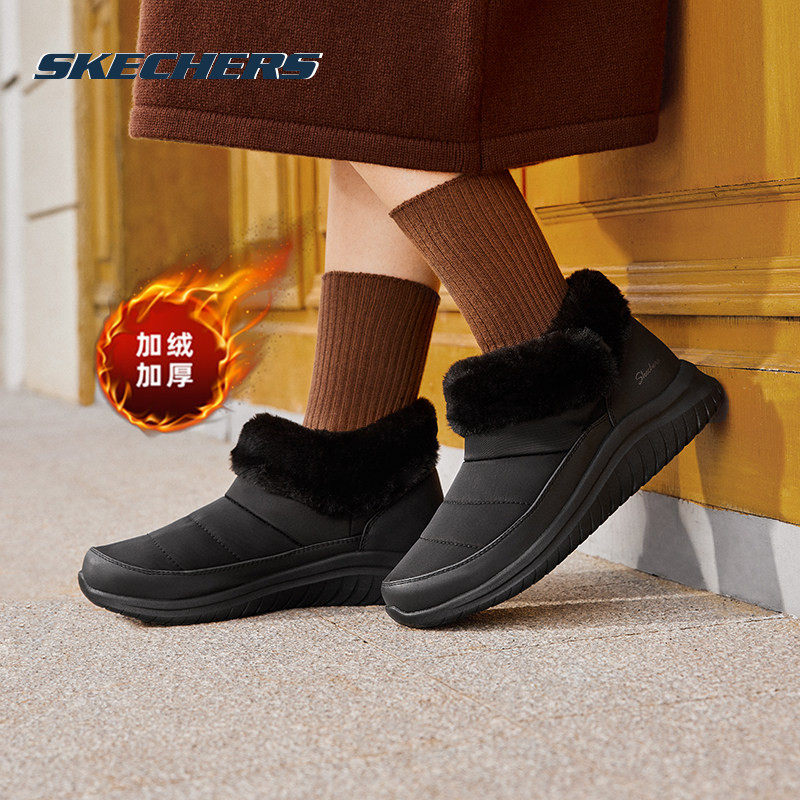 斯凯奇女鞋新款保暖棉鞋