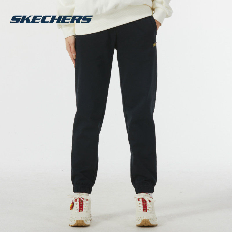 斯凯奇女裤运动休闲针织透气收口小脚裤黑色长裤官方旗舰,运动服/休闲服装,运动长裤,淘宝优惠券,粉丝福利购,淘宝优惠卷