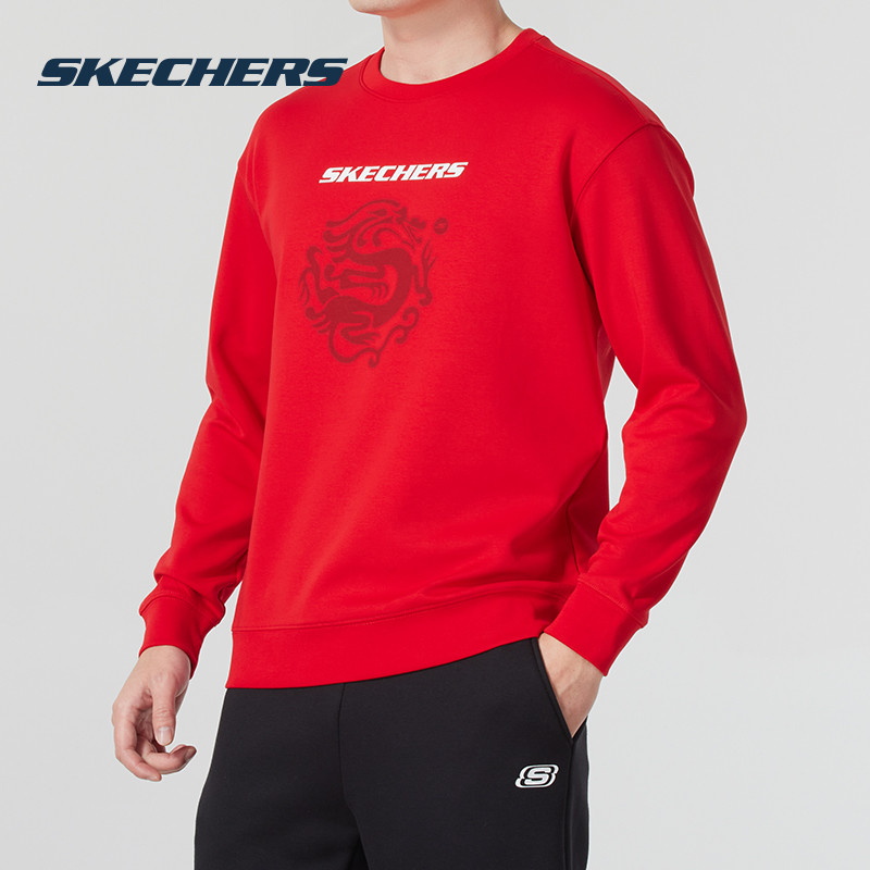 斯凯奇（Skechers）男装 冬季新款运动服跑步健身训练卫衣舒适时