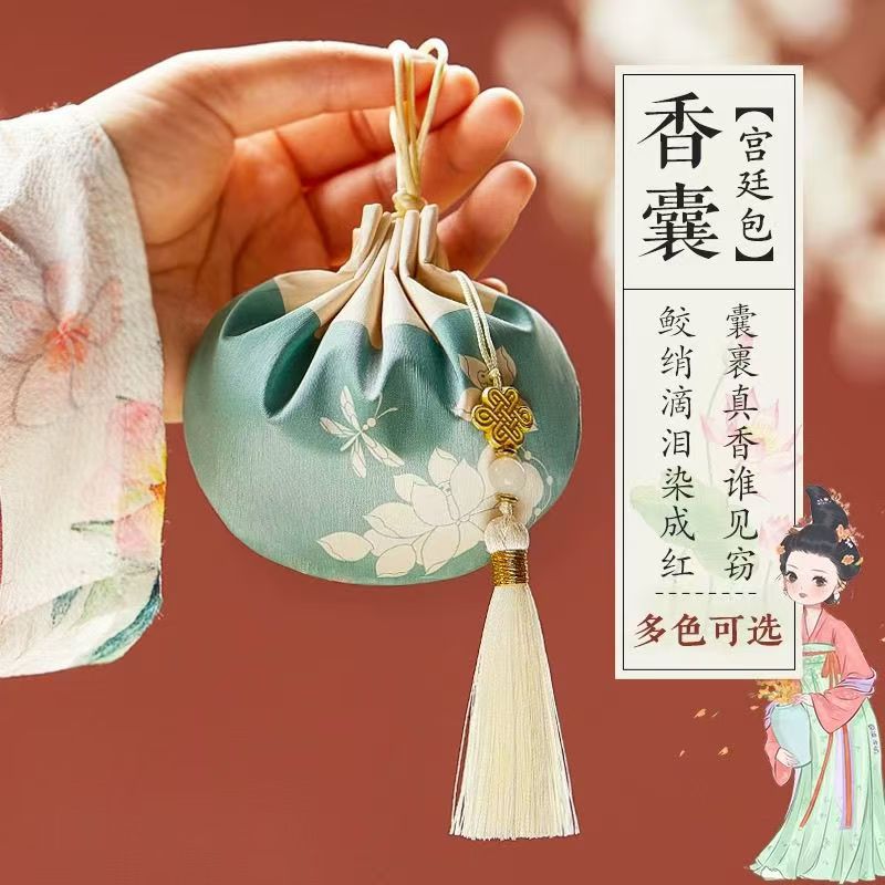 荷花香囊端午国风流苏成品香包图片