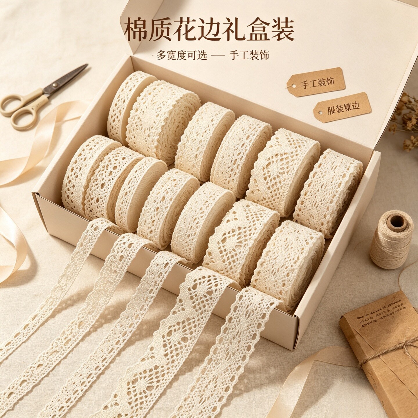 纯棉蕾丝花边手工装饰缝纫DIY材料服装辅料黑白色窗帘花边辅料图片