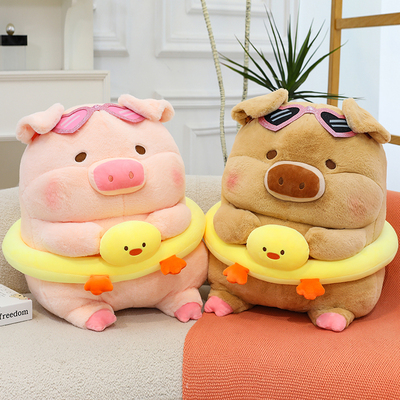 游泳圈lulu猪公仔毛绒玩具