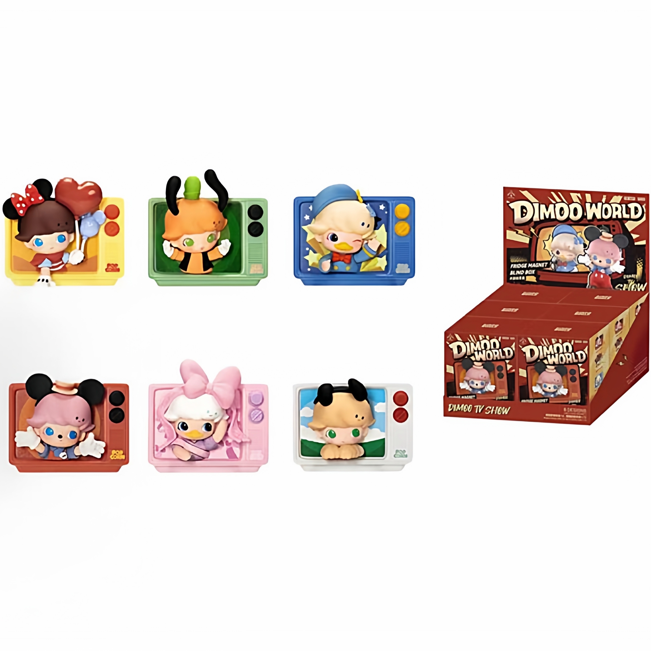 POPMART泡泡玛特DIMOO WORLD × 迪士尼系列冰箱贴盲盒周边