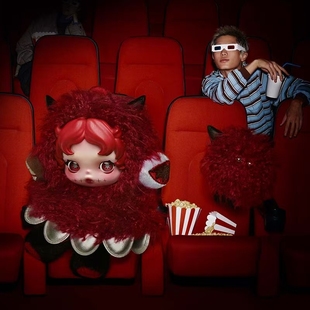 POPMART泡泡玛特SKULLPANDA不眠剧场系列毛绒公仔挂件盲盒礼物