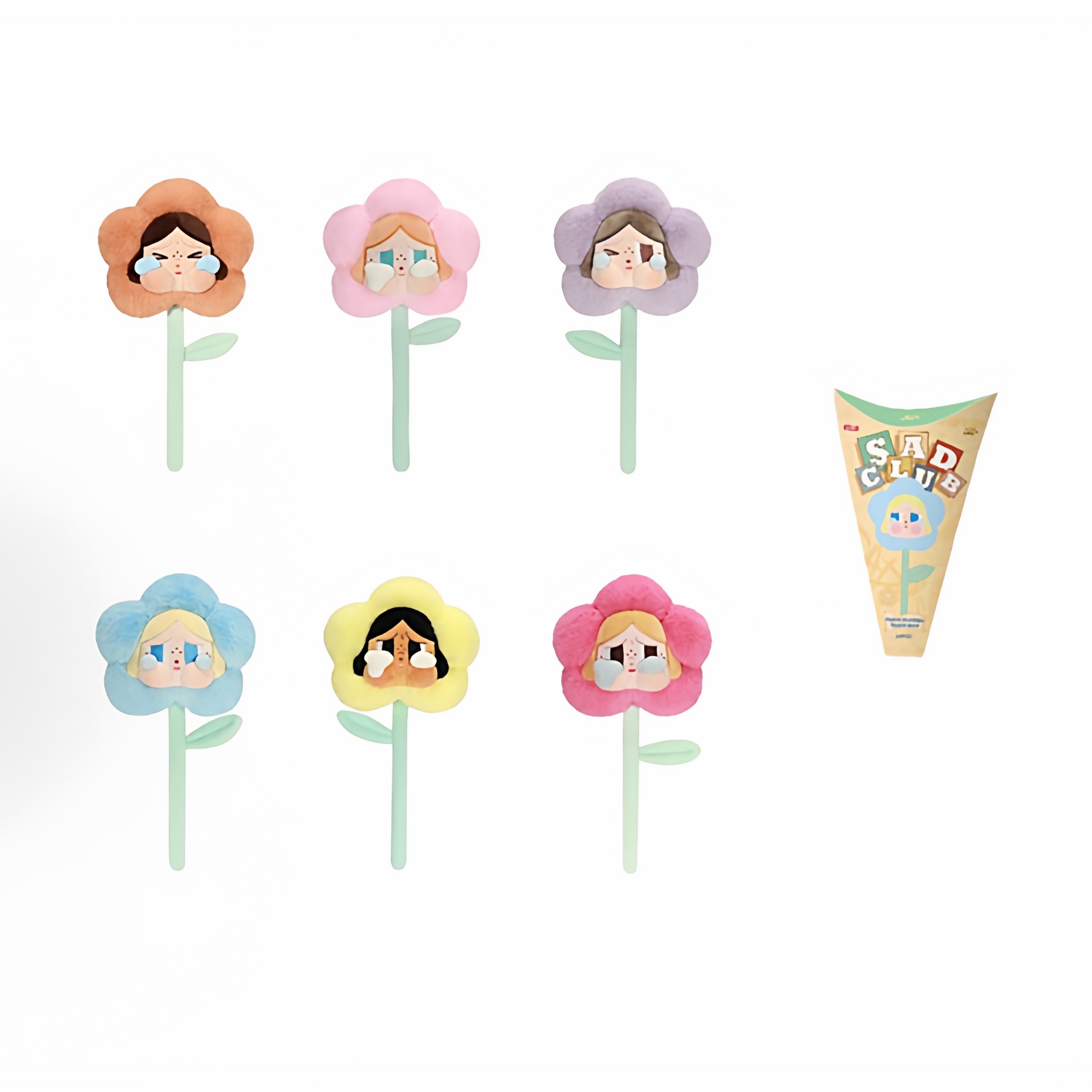 POPMART泡泡玛特crybaby哭娃悲伤俱乐部盲盒毛绒花朵花束公仔礼物