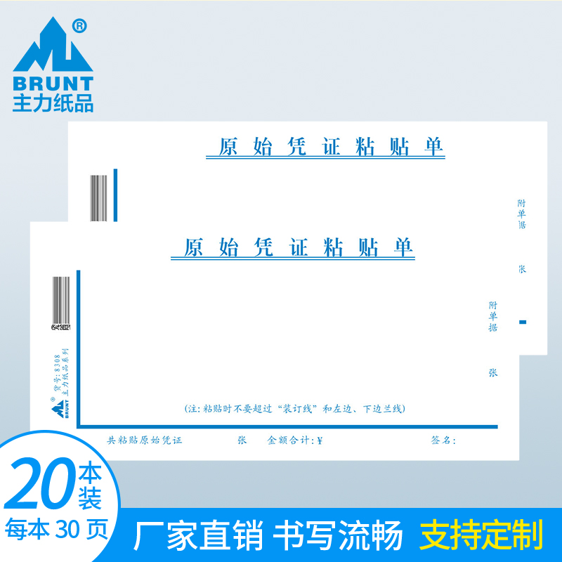 财务专用原始凭证粘贴单
