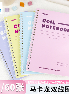 BRUNT主力笔记本子a5马卡龙色简约线圈本办公用品会议记录记事本大学生用小清新高颜值加厚冷色系列日记本