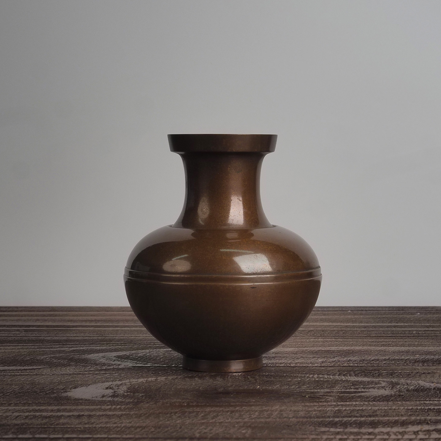 日本进口铜器昭和时期铜花瓶家居样板间干花插花茶室餐饮民宿摆件