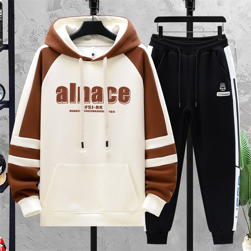 春季青少年潮流纯棉卫衣12-15岁初中学生长袖t恤14大童运动服套装