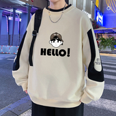 t恤男孩12 13春季 长袖 15岁青少年学生潮牌14大童帅气宽松圆领卫衣