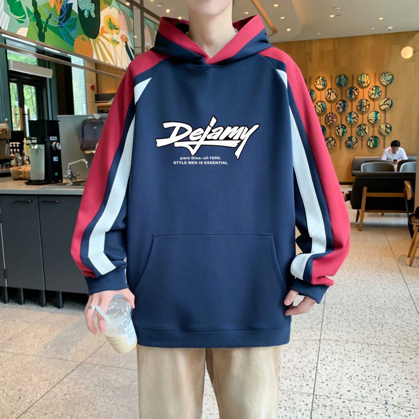 13青少年春季卫衣12岁男孩14初中学生15大童潮流帅气连帽长袖T恤